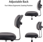 TAKE UR SEAT® Economical Multi-Purpose Medical Spa Drafting Stool with Adjustable seat and Back Height. Advanced Fabric seat Cover is Easy to Clean. Blade Wheels (Med. Bench Height Black)