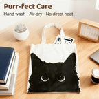 Yivona Canvas Tote Bag for Women, 100% Cotton Cat Tote for Shopping, Travel, School, Gift for Girls, Book Lover, Birthday