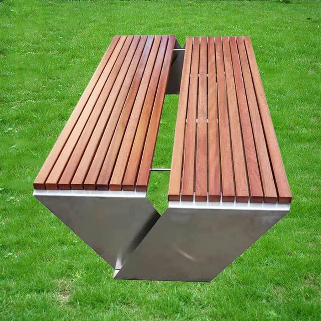 Patio Benches for Outdoors Creative Outdoor Stainless Steel Seat Park Leisure Chair Square Garden View Beach Shopping Mall Rest Bench Garden Benches for Outdoors