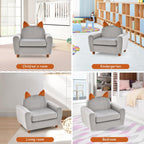 INFANS Kids Sofa, Children Armrest Chair with Sturdy Wood Construction and Dutch Velvet, Upholstered Toddler Armrest Couch Furniture for Nursery Kindergarten Playroom Preschool, Gift for Boys Girls