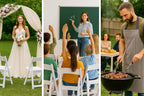 BTEXPERT Set of 8 White Resin Folding Chairs with Vinyl Padded Seat, 1000 lb Static Capacity, Stackable Commercial Grade, Indoor Outdoor for Wedding Event Church