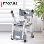 UNICOO Kids Chair, Height Adjustable Toddler Chair, Stackable Children Classroom Chair for Preschool, Daycare, Playroom and Home, Non-Slip Learning Chair (Gray, Set of 4)