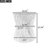 15.55" Hourglass Shape Side Table,Concrete Contemporary Lightweight Accent Table with Simulated Stone Texture,End Table for Living Room,Garden,Outdoor,Indoor,Amber