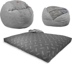 CordaRoy's Faux Fur Bean Bag Chair, Convertible Chair Folds from Bean Bag to Lounger & Chenille Bean Bag Chair, Convertible Chair Folds from Bean Bag to Lounger, As Seen on Shark Tank