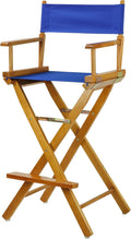 Casual Home 30" Director's Chair Honey Oak Frame-with Royal Blue Canvas, Bar Height