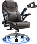 Big and Tall Office Chair with 5D Arms, Fabric & PU Leather Heavy Duty Desk Chair, Adjustable Lumbar Support & Height, Tilt Function, High Back Ergonomic Executive Computer Chair