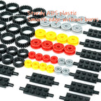 Wheels and Axles Sets, Tires Building Kit, Compatible with Standard Building Blocks Wheels and Axles, Car Parts and Classic Pieces Accessories, Bulk Bricks Sets Education Construction Toys