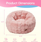 Hobestluk Bean Bag Chair for Kids Beanbag with Donut Shape Small Bean Bag Chair with Portable Handle Bean Bag Couch for Living Room Bedroom Playroom (Pink, Medium)
