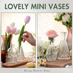 Arme Glass Bud vases in Bulk，Small Glass Flower Vase for Centerpieces 20Pcs | Small Clear Bud Vases ， Mini Vintage Vase for flowers& Rustic Wedding Decorations