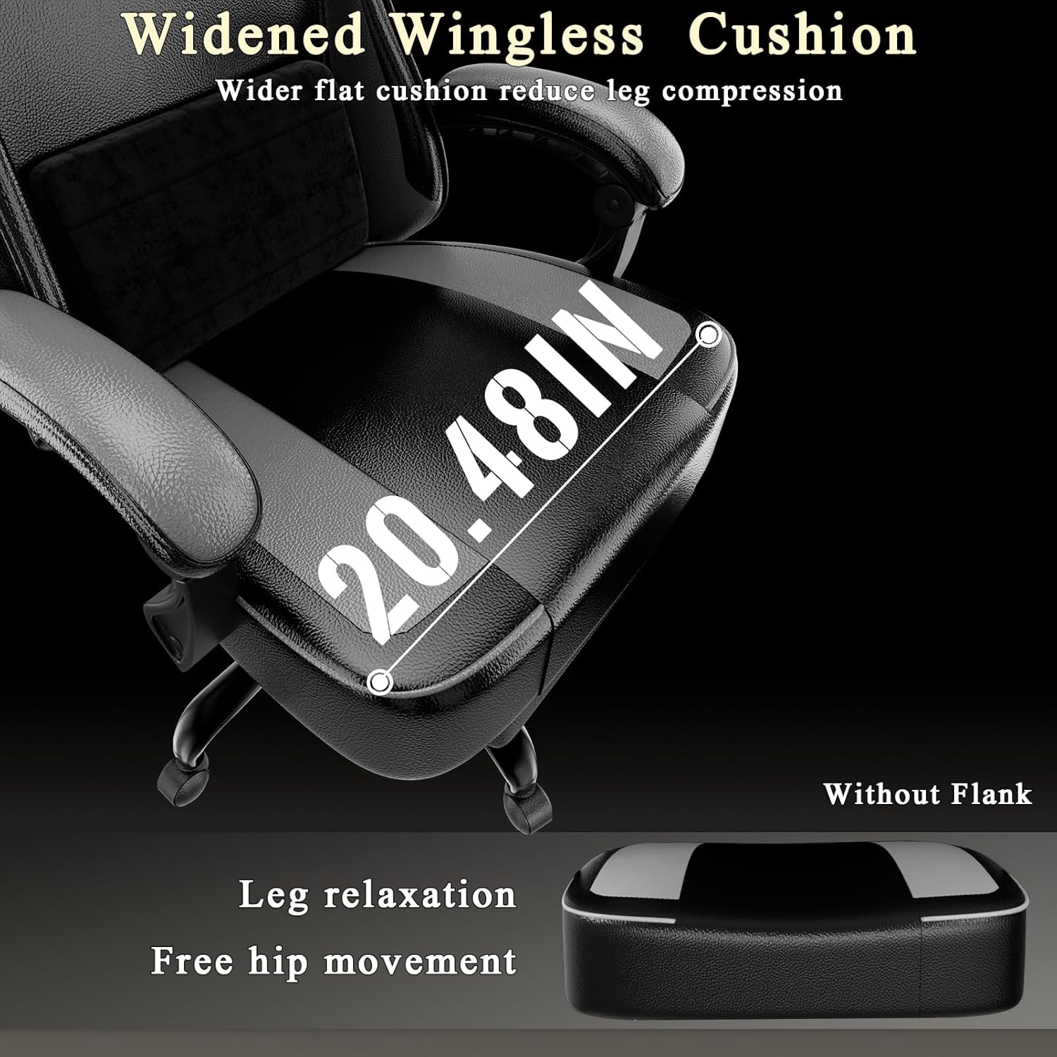 Gaming Chair with Pocket Spring Cushion and Footrest, Ergonomic Computer Chair for Adults, Breathable PU Leather Game Chair