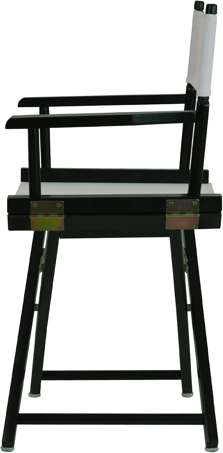 Casual Home 18" Director's Chair Black Frame with White Canvas
