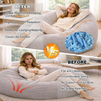 20lbs Bean Bag Filler – Bulk Soft Shredded Memory Foam for Pillows, Couch Cushions, Punching Bag, Dog Beds & Crafts, Clean Fluffy Stuffing for Home Refill Projects