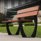 Garden Outdoor Park Bench with Backrest, Cast Aluminum Frame, Suitable for Courtyards, Backyards, Terraces, Paths, Grasslands Seat