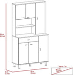 1 Shelf 1 Drawer Pantry Cabinet Black