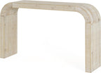 52" Wood Console Table with Curved Edge, Natural Texture, Perfect for Entryways and Living Rooms