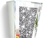 Flower Vase Crushed Diamond Mirrored Hanging Planter& Geometric Decor Mirrored Container,Silver Decorative Mirror Vase Luxury for Home Decor.befit for Faux Plants.Can’t Hold Water.(Set of 2)