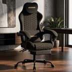 Honeycomb Embossed Gaming Chair with Footrest, Adjustable Ergonomic Office Chair for Adults, Black