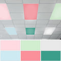 QOUBAI 6PCS Fluorescent Light Covers, 4x2 Feet Magnetic Light Cover Fluorescent Lights Shade Panel Positive Inspirational Ceiling Light Filter for Office Classroom Home Drop Ceiling Pastel Pink Green