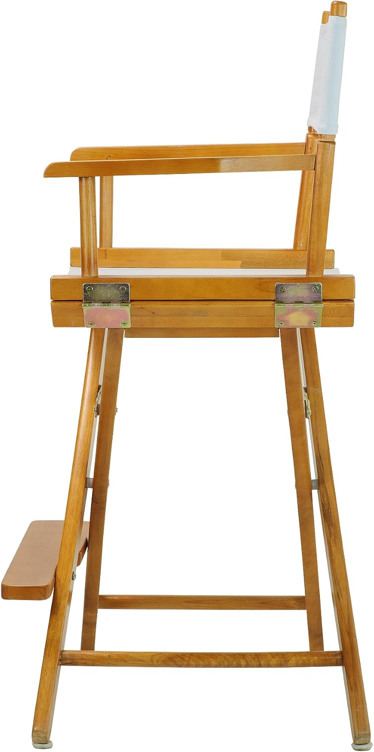 Casual Home 24" Director's Chair Honey Oak Frame-with White Canvas, Counter Height