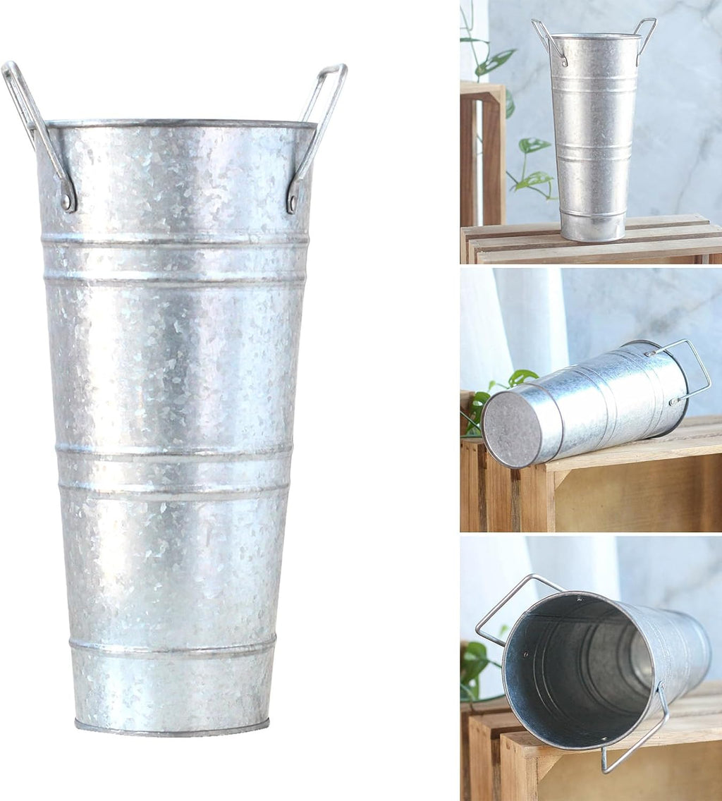 Metal Umbrella Stand for Entryway, Sturdy Freestanding Storage Bucket for Canes Walking Sticks, Decorative Floor Vase for Home