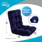 BIRDROCK HOME Adjustable 14-Position Memory Foam Floor Chair – Foldable Video Gaming Chair with Comfy Seat, Thick Cushion and Back Support for Gaming, Reading or Meditation (Blue)