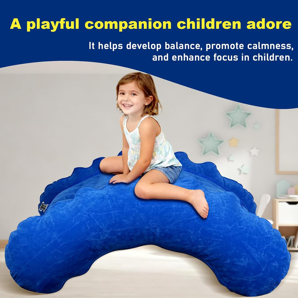 Sensory Rocker Chair for Kids, Inflatable Chair for Kids – Full-Surface Velvet Flocking, 42” x 42” x 46”, Ultra-Durable, Sensory Chair for Autistic ADHD Child Includes Electric Air Pump