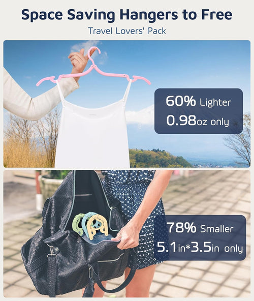 10 Pcs Travel Hangers, Cruise Ship Essentials Foldable Hangers Plastic Travel Essentials, Portable Cruises Must Haves 2026 for Suitcase, RV Camping Airplane Europe Vacation Essential, Morandi