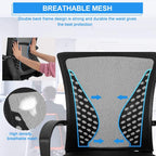 Drafting Chair Tall Office Chair Ergonomic Desk Chair Massage Mid Back Mesh Computer Executive Chair with Lumbar Support & Foot Ring Height Adjustable Rolling Swivel Drafting Stool for Standing Desk