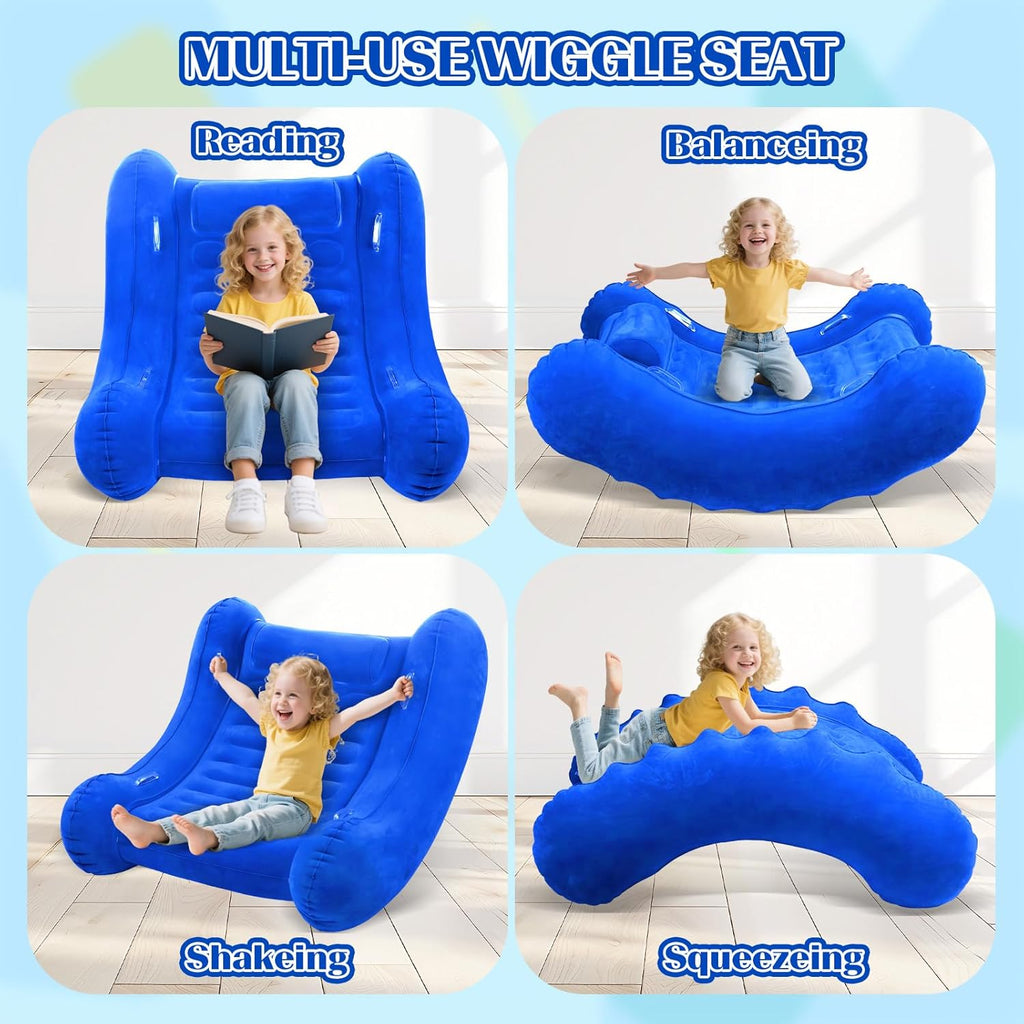 Sensory Rocker Chair for Kids, 42” x 42” x 46” Air Cloud Rocker, Inflatable Sensory Chair for Child with Autistic & ADHD, Indoor/Outdoor Toddler Rocking Chair-Includes Electric Air Pump