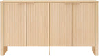 CHITA 61" Sideboard Buffet Cabinet with Storage, Living Room Accent Cabinet with Doors and Adjustable Shelves, for Bar, Kitchen, Oak