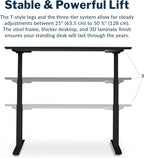 Vari Classic Electric Standing Desk - VariDesk Height Adjustable Sit/Stand Desk - Dual Motor with Memory Presets, Stable T-Style Legs - Gaming or Home Office Workstation - 60”x30”, Black/Black