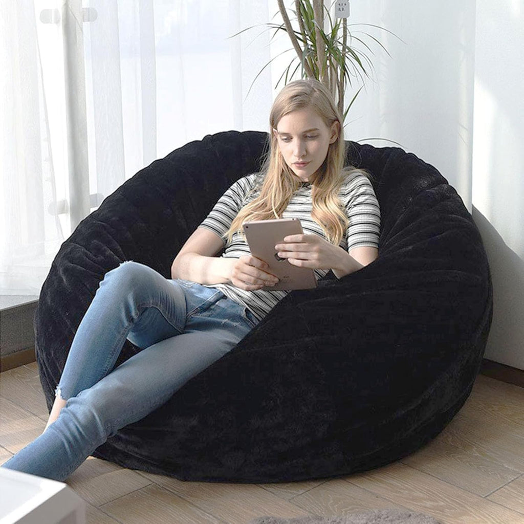 Bean Bag Chair Cover (No Filler), 3ft Fluffy Washable Large Bean Bag Chairs Cover for Adults for Living Room Bedroom Furniture