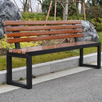 Patio Benches for Outdoors Outdoor Park Chair Solid Wood Backrest Square Leisure Bench Plastic Playground Community Indoor Rest Garden Benches for Outdoors