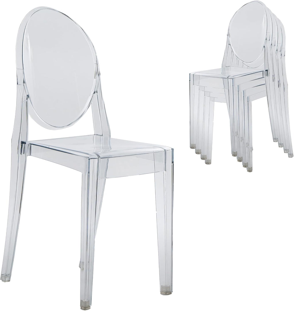 Stackable Acrylic Ghost Event Chairs – Set of 4