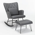 Bonrcea Nursery Rocking Chair, Glider Chair,Rocking Accent Chair with Lumbar Pillow and Ottoman for Nursery/Living Room/Bedroom