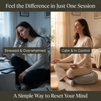 Meditation Cushion Set with Buckwheat Zafu, Breathing Light, Singing Bowl, Eye Pillow & Affirmation Cards – Meditation Kit for Beginners, Mindfulness Gift Set for Stress Relief & Yoga