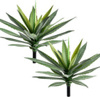 Artificial Agave Plant Outdoor, 22Inch Fake Plants UV Resistant for Indoor, Faux Large Plant Fake Greenery with UV Resistant Decor for Home Porch Garden, Housewarming Gifts（2Pack）