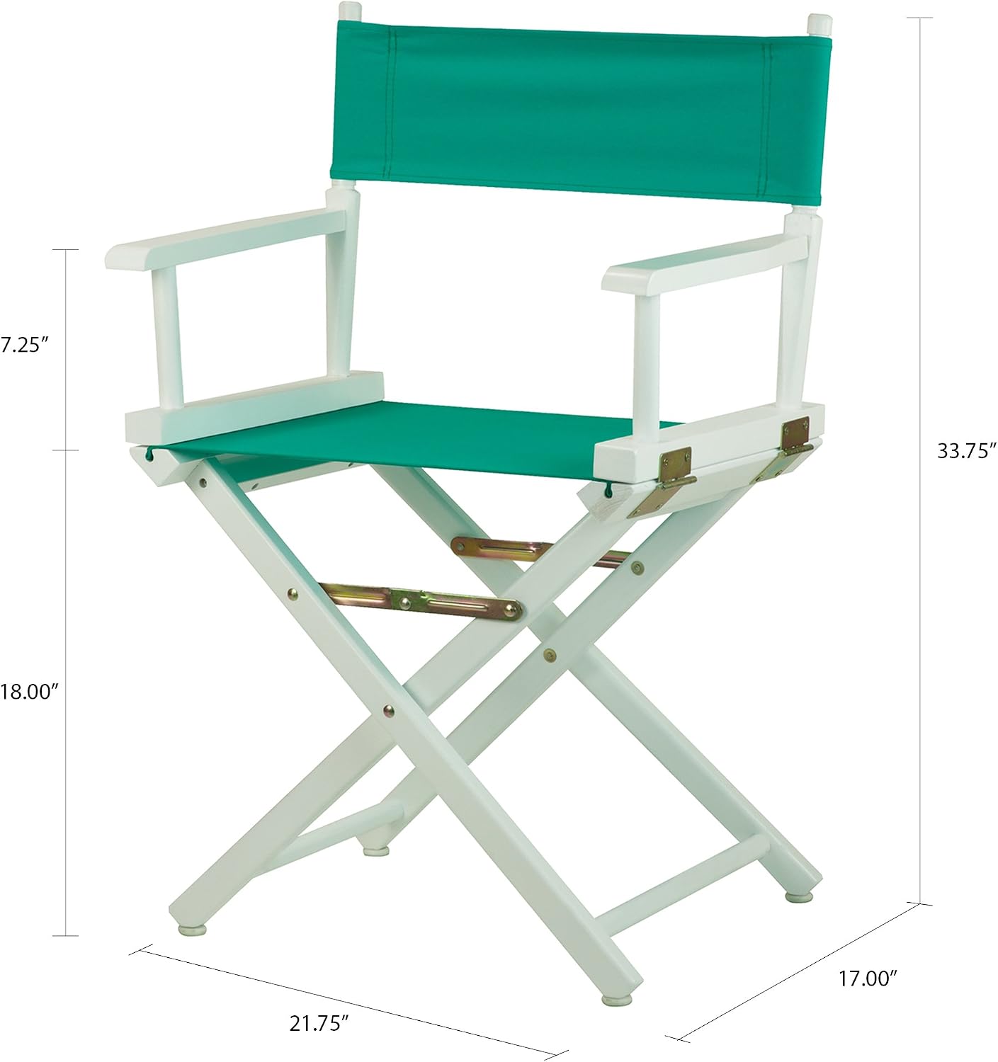 Casual Home 18" Director's Chair White Frame with Teal Canvas