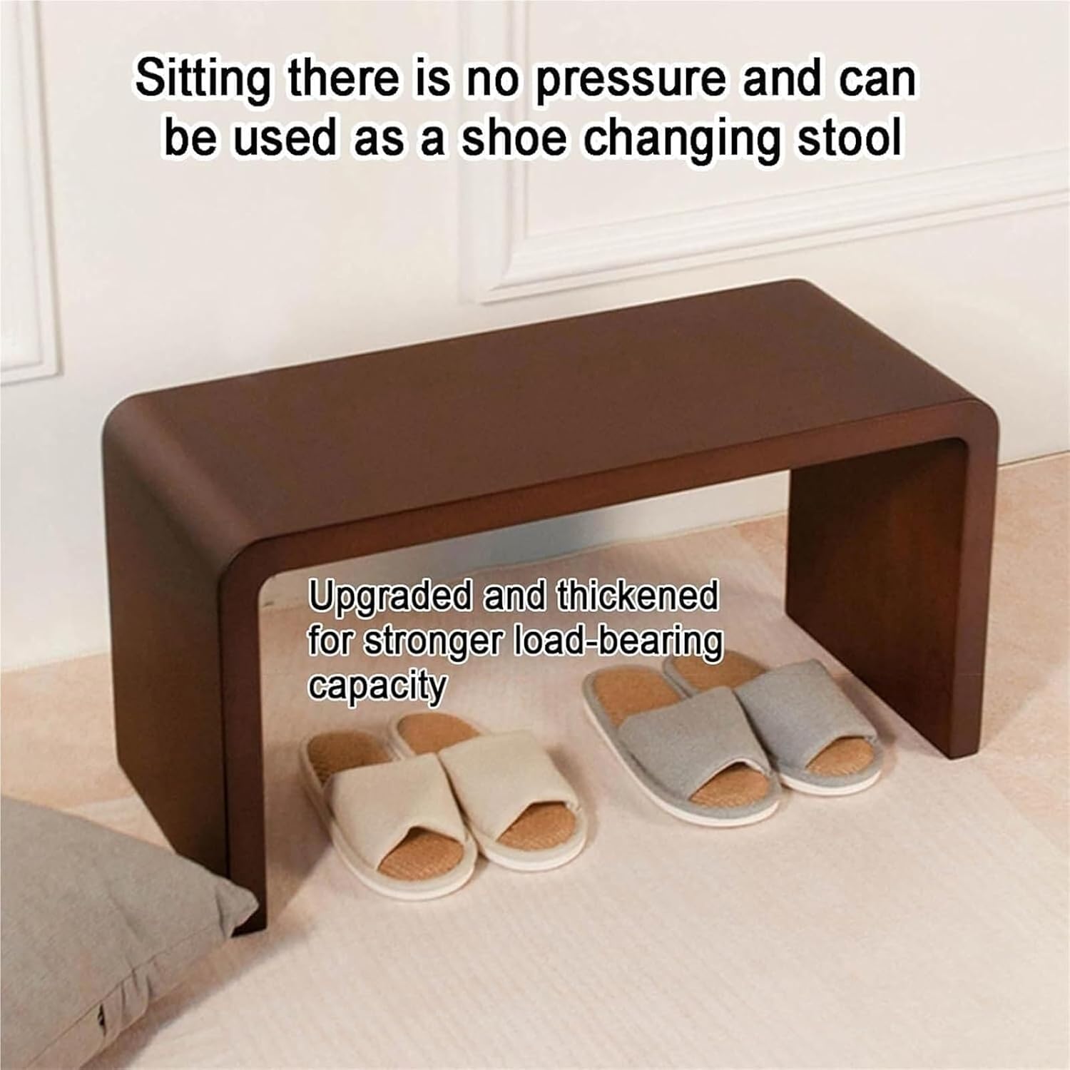 C Shaped End Table, Corner End Table Coffee Table Save Space Bedside Table(Walnut Color)