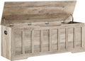 VANKILEY 51.2" Storage Chest Extra Large,Storage Bench with 2 Safety Hinges,Shoe Bench,51.2 * 15.7 * 19.1 inches,Wooden Trunk for Bedroom,livingroom,entryway,Supports 220 lb,Easy Assembly(Greige