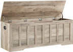 VANKILEY 51.2" Storage Chest Extra Large,Storage Bench with 2 Safety Hinges,Shoe Bench,51.2 * 15.7 * 19.1 inches,Wooden Trunk for Bedroom,livingroom,entryway,Supports 220 lb,Easy Assembly(Greige