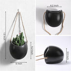 Set of 3 Ceramic Wall Planters - Small Hanging Pocket Vases for Indoor Plants & Dried Flowers, Wall Decor for Home Room Garden Office