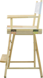 Casual Home 24" Director's Chair Natural Frame with White Canvas, Counter Height