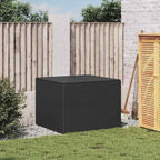 Garden Storage Box Black Poly Rattan Resin Wicker Container Chest 76.9 Gal Weather Resistant Outdoor Patio Deck Cushion Bench with Lockable Lid for Backyard Porch Balcony Yard