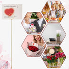 20Pcs Place Card Holder, Metal Floral Place Card Holder, Gold Table Number Holders, Round Shape Flower Pick Clips, Gold Metal Card Picture Holder Pick, Floral Gift Card Holder Clips for Wedding P