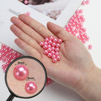 Vase Filler Pearls, 2200 Pcs No Hole Pearl Vase Beads, Plastic Fake Pearl for Crafting, Pearls for Makeup Brush Holder Beads, Tabble Scatter, Vase Decor, Wedding Birthday Party (Pink, 6mm)