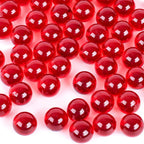 DomeStar 1LB Glass Marbles Bulk, Marbles for Vases 0.63 Inch Vase Fillers Red Glass Beads for Home Décor