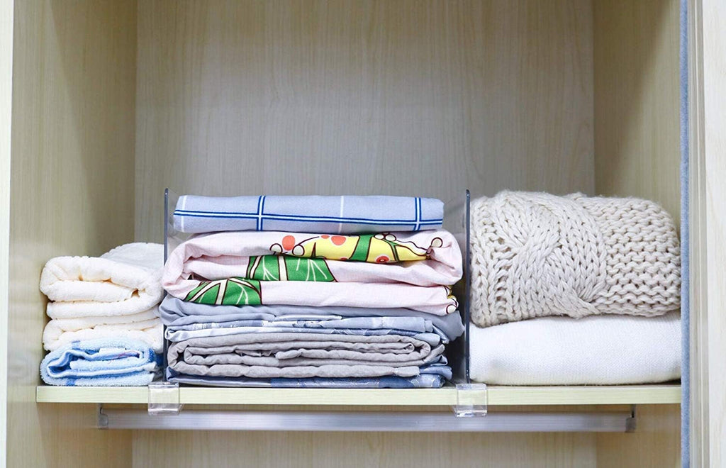CY craft Shelf Dividers for Closets, 8PCS Clear Acrylic Shelf Divider for Wood Shelves and Clothes Organizer/Purses Separators Perfect for Kitchen Cabinets and Bedroom Organizer