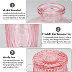 BEAHOT Bud Vase in Bulk - Flower Vases for Wedding Decorations, Glass Vase for Table Decorations, Small Vase for Home, Mother's Day, Centerpieces, Party, Office (32pack,Pink)