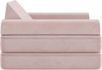Flash Furniture Marlowe Modular Foam Kids Play Couch, 6 Soft Sectional Sofa Pieces, Convertible Kids Couch, Removable Covers, 56", Blush